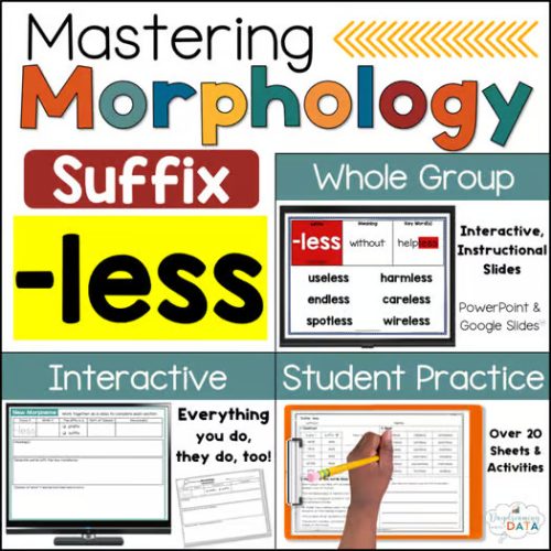 Suffix -less Morphology Lessons Activities Worksheets