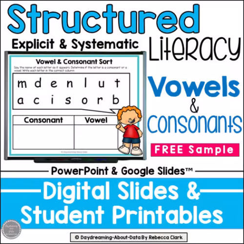 Vowels and Consonants | Structured Literacy Lessons | Free Sample